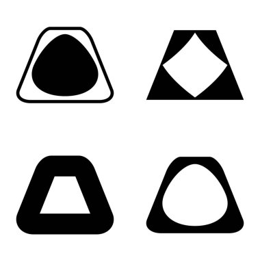 Soyut _ trapeze2 Düz Simge Seti Beyaz Arkaplanda İzole Edildi