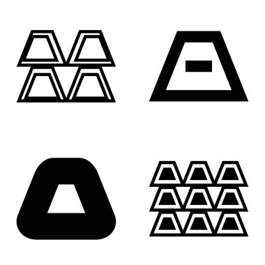 Soyut _ trapeze2 Düz Simge Seti Beyaz Arkaplanda İzole Edildi