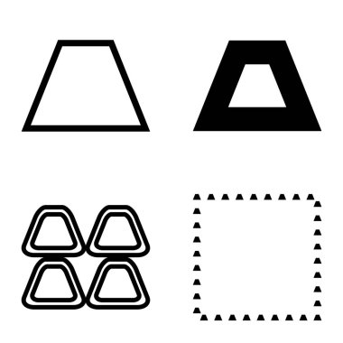 Soyut _ trapeze2 Düz Simge Seti Beyaz Arkaplanda İzole Edildi