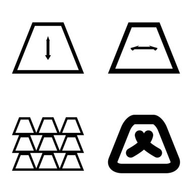 Soyut _ trapeze2 Düz Simge Seti Beyaz Arkaplanda İzole Edildi