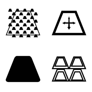 Soyut _ trapeze2 Düz Simge Seti Beyaz Arkaplanda İzole Edildi