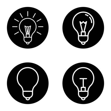 Bulb1-2cg + Düz Simge Seti Beyaz Arkaplanda İzole Edildi