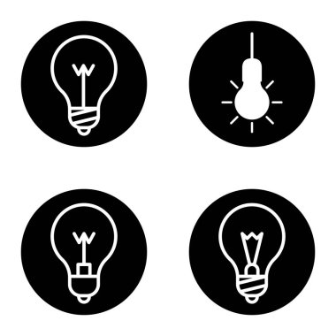 Bulb1-2cg + Düz Simge Seti Beyaz Arkaplanda İzole Edildi