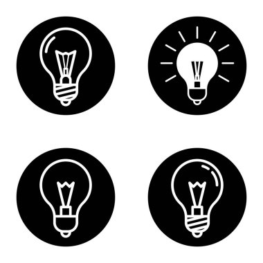 Bulb1-2cg + Düz Simge Seti Beyaz Arkaplanda İzole Edildi