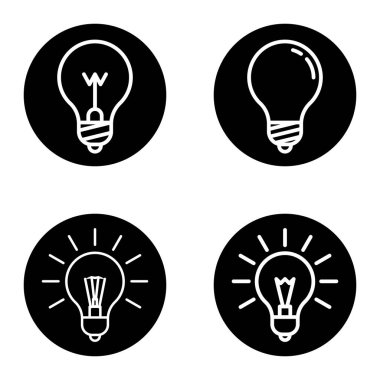 Bulb1-2cg + Düz Simge Seti Beyaz Arkaplanda İzole Edildi