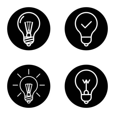 Bulb1-2cg + Düz Simge Seti Beyaz Arkaplanda İzole Edildi