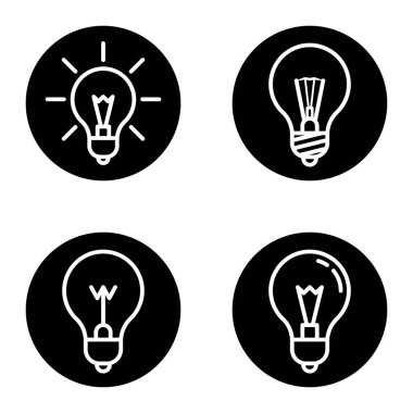 Bulb1-2cg + Düz Simge Seti Beyaz Arkaplanda İzole Edildi