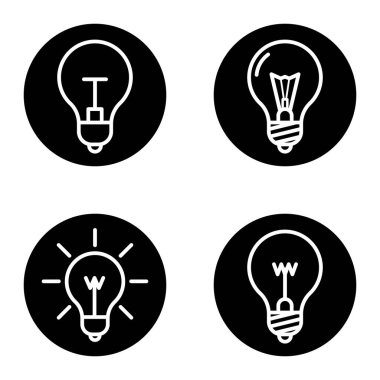 Bulb1-2cg + Düz Simge Seti Beyaz Arkaplanda İzole Edildi