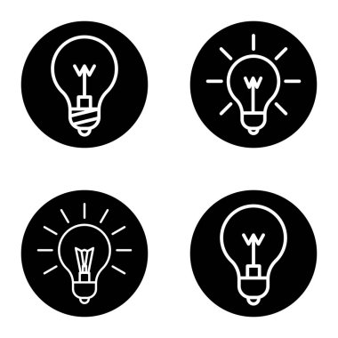 Bulb1-2cg + Düz Simge Seti Beyaz Arkaplanda İzole Edildi