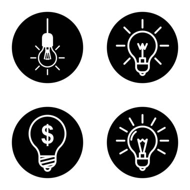 Bulb1-2cg + Düz Simge Seti Beyaz Arkaplanda İzole Edildi