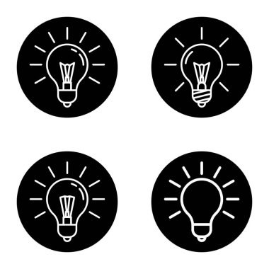 Bulb1-2cg + Düz Simge Seti Beyaz Arkaplanda İzole Edildi