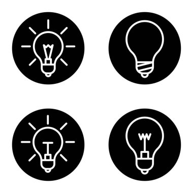 Bulb1-2cg + Düz Simge Seti Beyaz Arkaplanda İzole Edildi