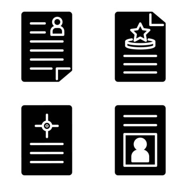 Docs1-2g + Düz Simge Seti Beyaz Arkaplanda İzole Edildi