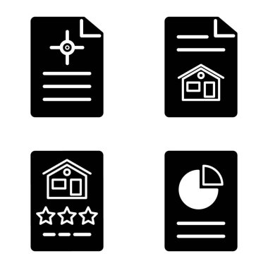 Docs1-2g + Düz Simge Seti Beyaz Arkaplanda İzole Edildi