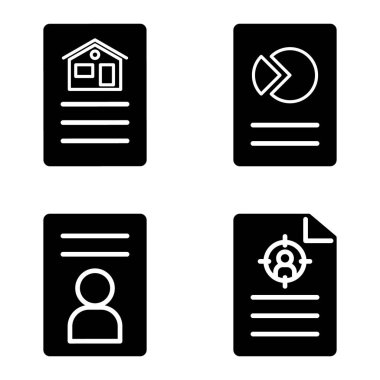 Docs1-2g + Düz Simge Seti Beyaz Arkaplanda İzole Edildi