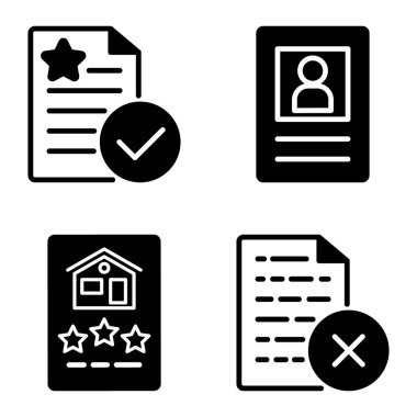 Docs1-2g + Düz Simge Seti Beyaz Arkaplanda İzole Edildi