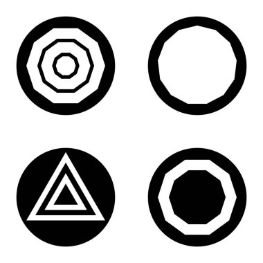 Çokgon1-2 cg Düz Simge Seti Beyaz Arkaplanda İzole Edildi