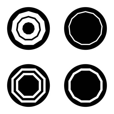 Çokgon1-2 cg Düz Simge Seti Beyaz Arkaplanda İzole Edildi