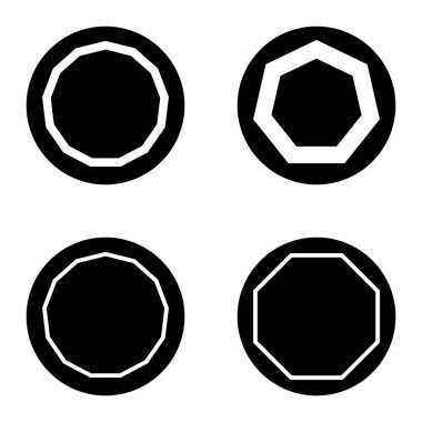 Çokgon1-2 cg Düz Simge Seti Beyaz Arkaplanda İzole Edildi