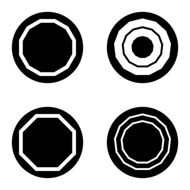 Çokgon1-2 cg Düz Simge Seti Beyaz Arkaplanda İzole Edildi