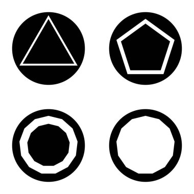 Çokgon1-2 cg Düz Simge Seti Beyaz Arkaplanda İzole Edildi