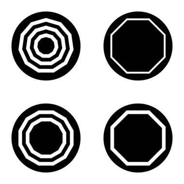 Çokgon1-2 cg Düz Simge Seti Beyaz Arkaplanda İzole Edildi