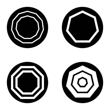 Çokgon1-2 cg Düz Simge Seti Beyaz Arkaplanda İzole Edildi