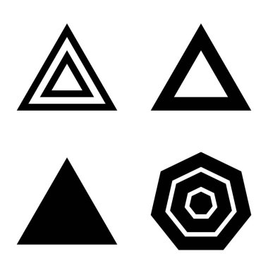 Çokgon2 Düz Simge Seti Beyaz Arkaplanda İzole Edildi