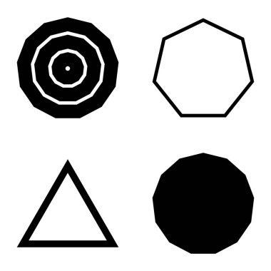 Çokgon2 Düz Simge Seti Beyaz Arkaplanda İzole Edildi