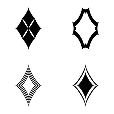 Rhombic _ star2 Düz Simge Seti Beyaz Arkaplanda İzole Edildi