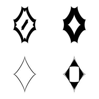 Rhombic _ star2 Düz Simge Seti Beyaz Arkaplanda İzole Edildi