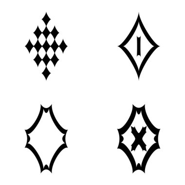 Rhombic _ star2 Düz Simge Seti Beyaz Arkaplanda İzole Edildi