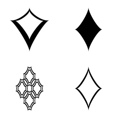 Rhombic _ star2 Düz Simge Seti Beyaz Arkaplanda İzole Edildi