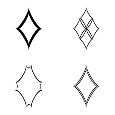 Rhombic _ star2 Düz Simge Seti Beyaz Arkaplanda İzole Edildi