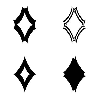 Rhombic _ star2 Düz Simge Seti Beyaz Arkaplanda İzole Edildi