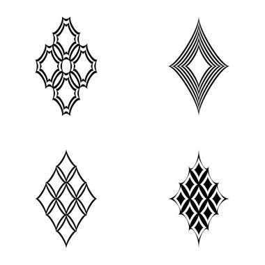 Rhombic _ star2 Düz Simge Seti Beyaz Arkaplanda İzole Edildi