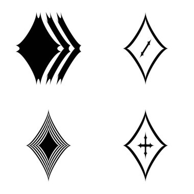 Rhombic _ star2 Düz Simge Seti Beyaz Arkaplanda İzole Edildi