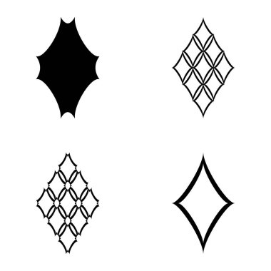 Rhombic _ star2 Düz Simge Seti Beyaz Arkaplanda İzole Edildi