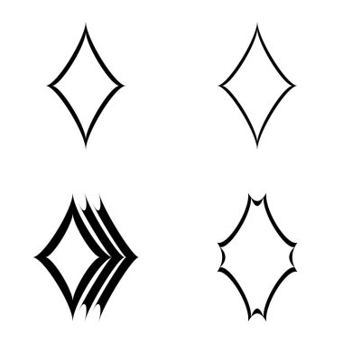 Rhombic _ star2 Düz Simge Seti Beyaz Arkaplanda İzole Edildi