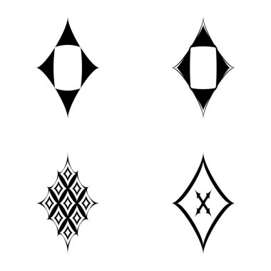 Rhombic _ star2 Düz Simge Seti Beyaz Arkaplanda İzole Edildi