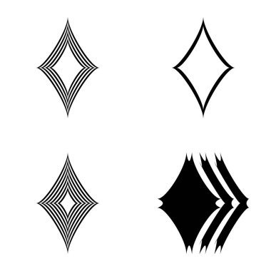 Rhombic _ star2 Düz Simge Seti Beyaz Arkaplanda İzole Edildi