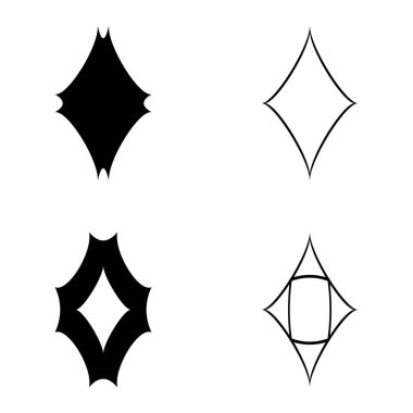 Rhombic _ star2 Düz Simge Seti Beyaz Arkaplanda İzole Edildi