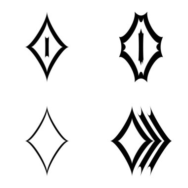 Rhombic _ star2 Düz Simge Seti Beyaz Arkaplanda İzole Edildi