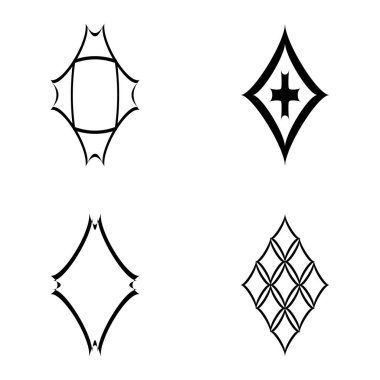 Rhombic _ star2 Düz Simge Seti Beyaz Arkaplanda İzole Edildi