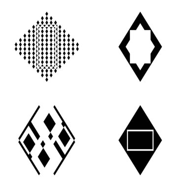 Rhombus2 Düz Simge Seti Beyaz Arkaplanda İzole Edildi