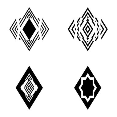 Rhombus2 Düz Simge Seti Beyaz Arkaplanda İzole Edildi