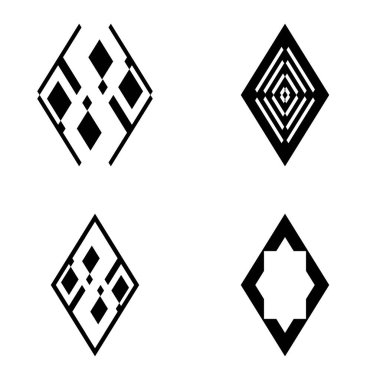 Rhombus2 Düz Simge Seti Beyaz Arkaplanda İzole Edildi