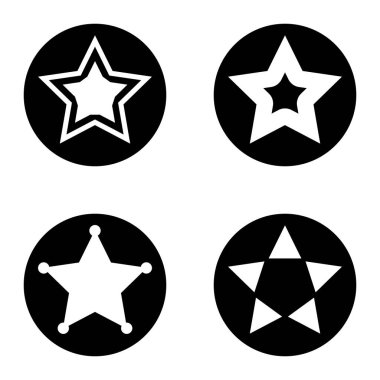 Yıldız1sg Düz Simge Seti Beyaz Arkaplanda İzole Edildi
