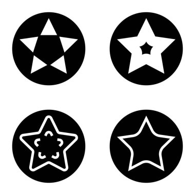 Yıldız1sg Düz Simge Seti Beyaz Arkaplanda İzole Edildi