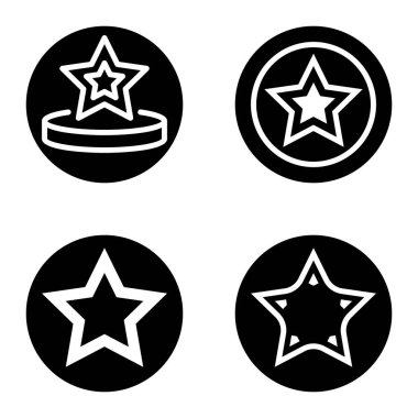 Yıldız1sg Düz Simge Seti Beyaz Arkaplanda İzole Edildi